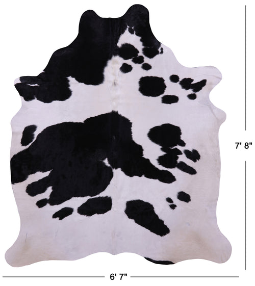 Black & White Natural Cowhide Rug - XX-Large 7' 8