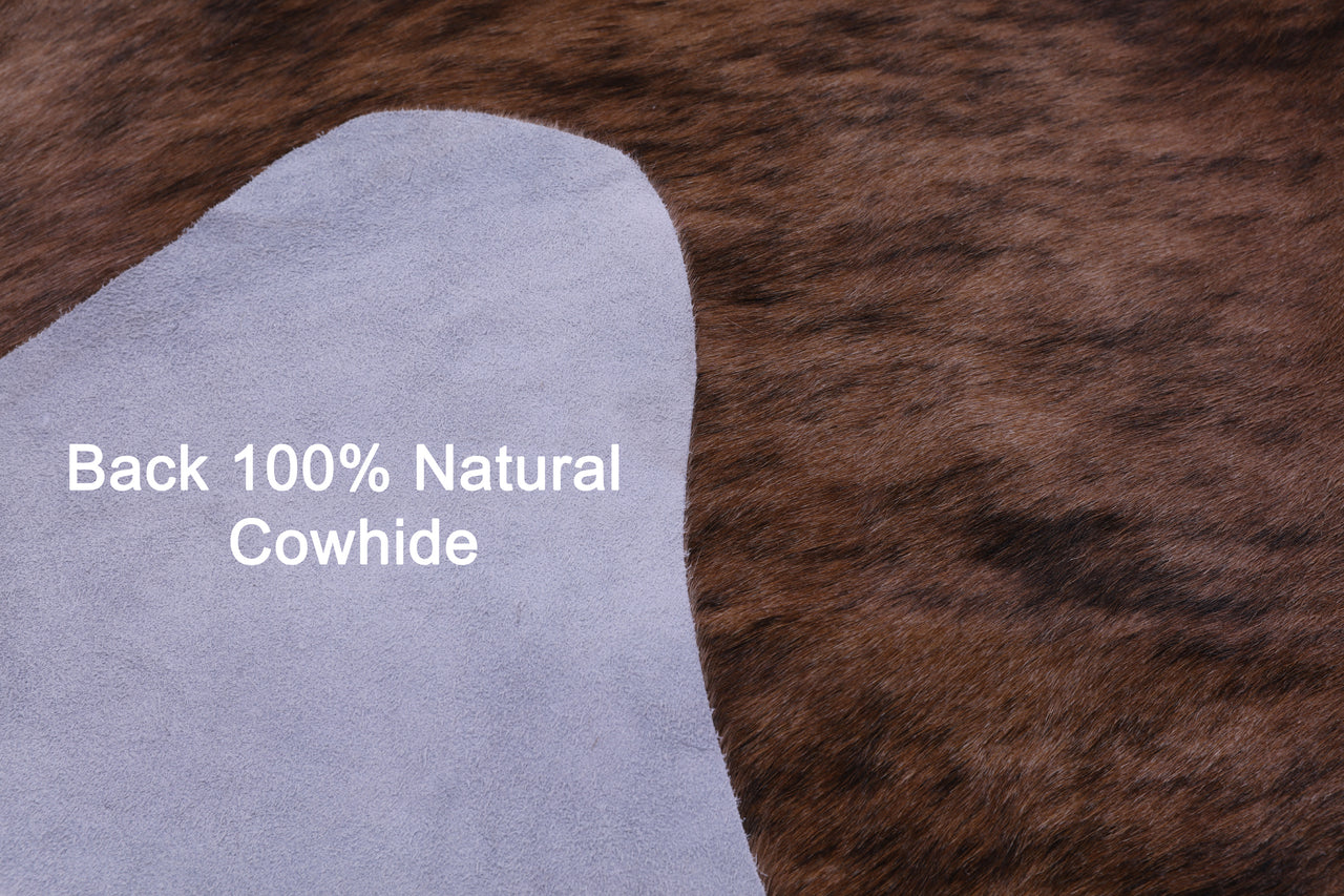 Light Brindle Natural Cowhide Rug - X-Large 7' 0"H x 6' 6"W
