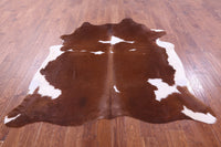 Thumbnail for Brown & White Natural Cowhide Rug - X-Large 7' 0