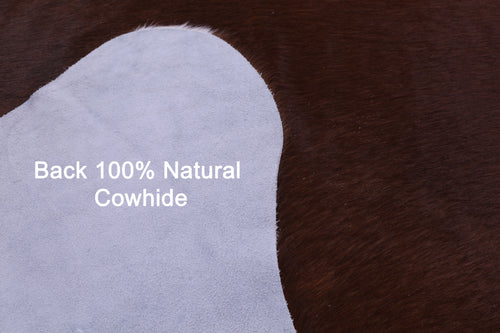 Brown & White Natural Cowhide Rug - X-Large 7' 0