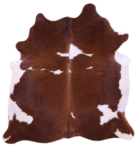 Thumbnail for Brown & White Natural Cowhide Rug - X-Large 7' 0