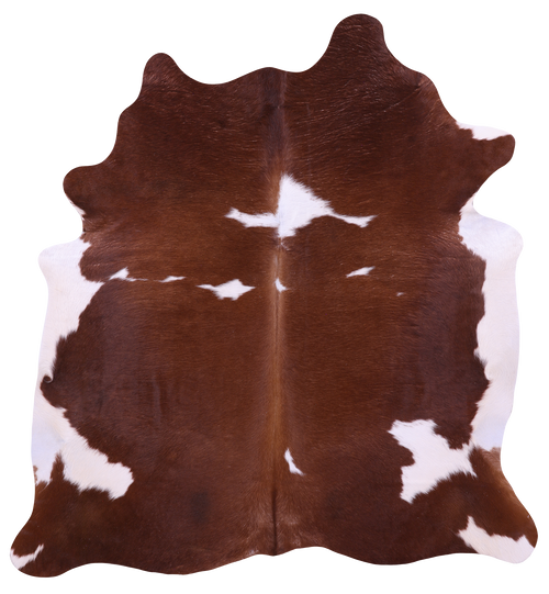 Brown & White Natural Cowhide Rug - X-Large 7' 0