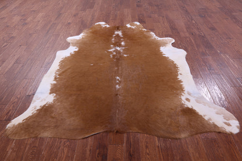 Brown & White Natural Cowhide Rug - XX-Large 7' 4
