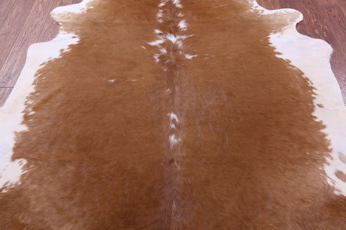 Brown & White Natural Cowhide Rug - XX-Large 7' 4