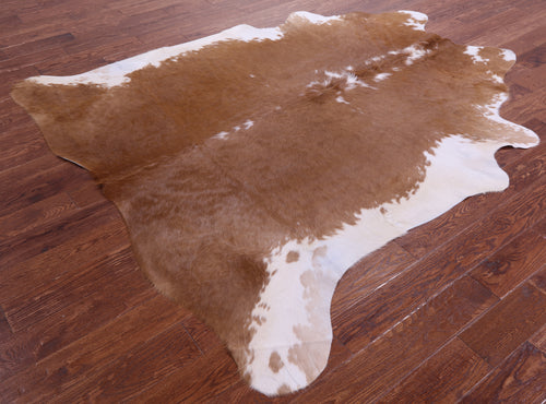 Brown & White Natural Cowhide Rug - XX-Large 7' 4