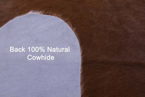 Brown & White Natural Cowhide Rug - XX-Large 7' 4