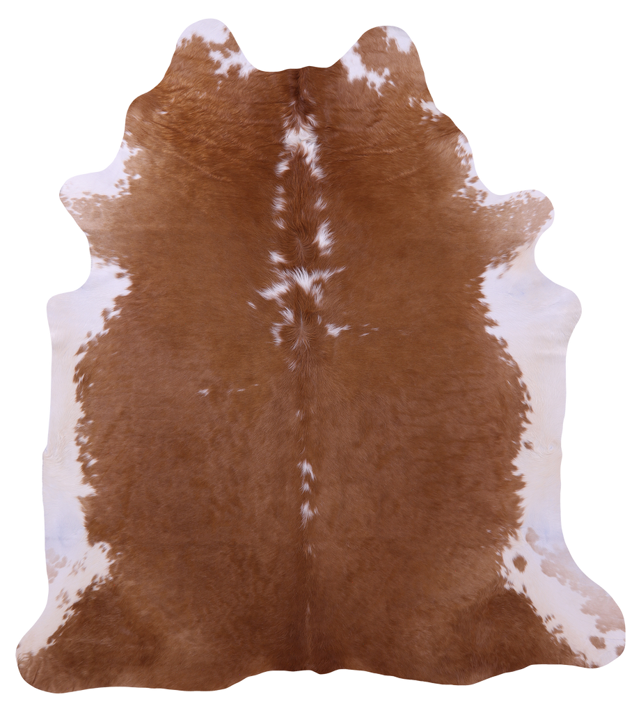 Brown & White Natural Cowhide Rug - XX-Large 7' 4"H x 6' 7"W