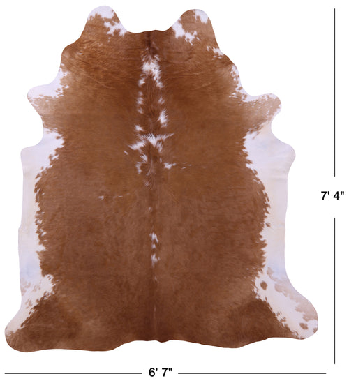 Brown & White Natural Cowhide Rug - XX-Large 7' 4
