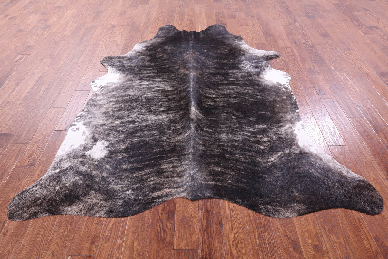 Grey Brindle Natural Cowhide Rug - XX-Large 7' 10"H x 7' 0"W