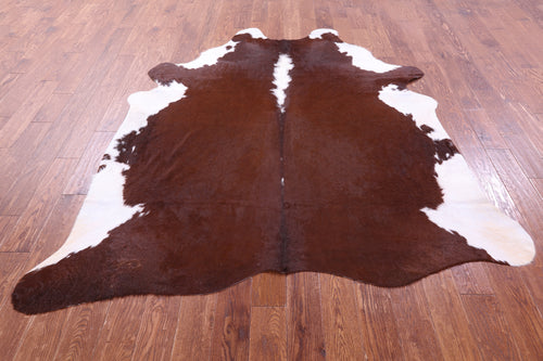 Brown & White Natural Cowhide Rug - XX-Large 7' 7