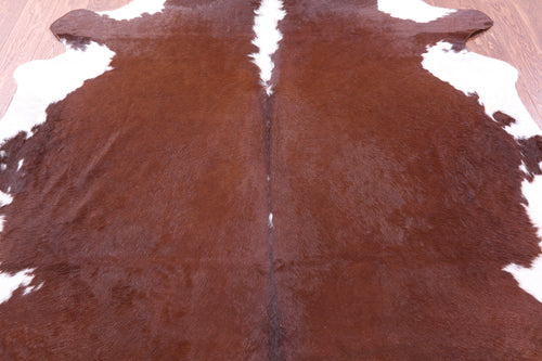 Brown & White Natural Cowhide Rug - XX-Large 7' 7