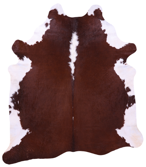 Brown & White Natural Cowhide Rug - XX-Large 7' 7