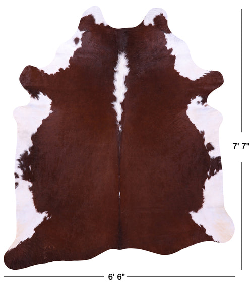 Brown & White Natural Cowhide Rug - XX-Large 7' 7