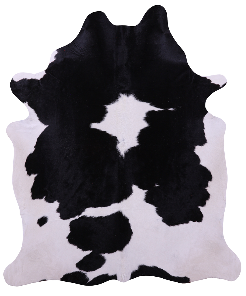 Black & White Natural Cowhide Rug - XX-Large 7' 8"H x 6' 5"W