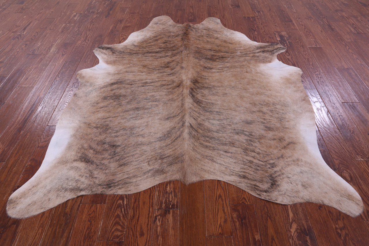 Light Brindle Natural Cowhide Rug - X-Large 7' 3"H x 6' 0"W