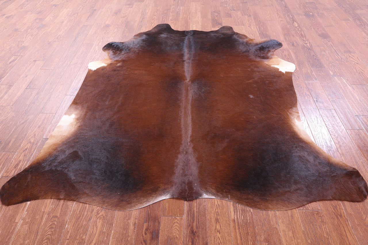 Dark Brown Natural Cowhide Rug - XX-Large 7' 5"H x 7' 2"W