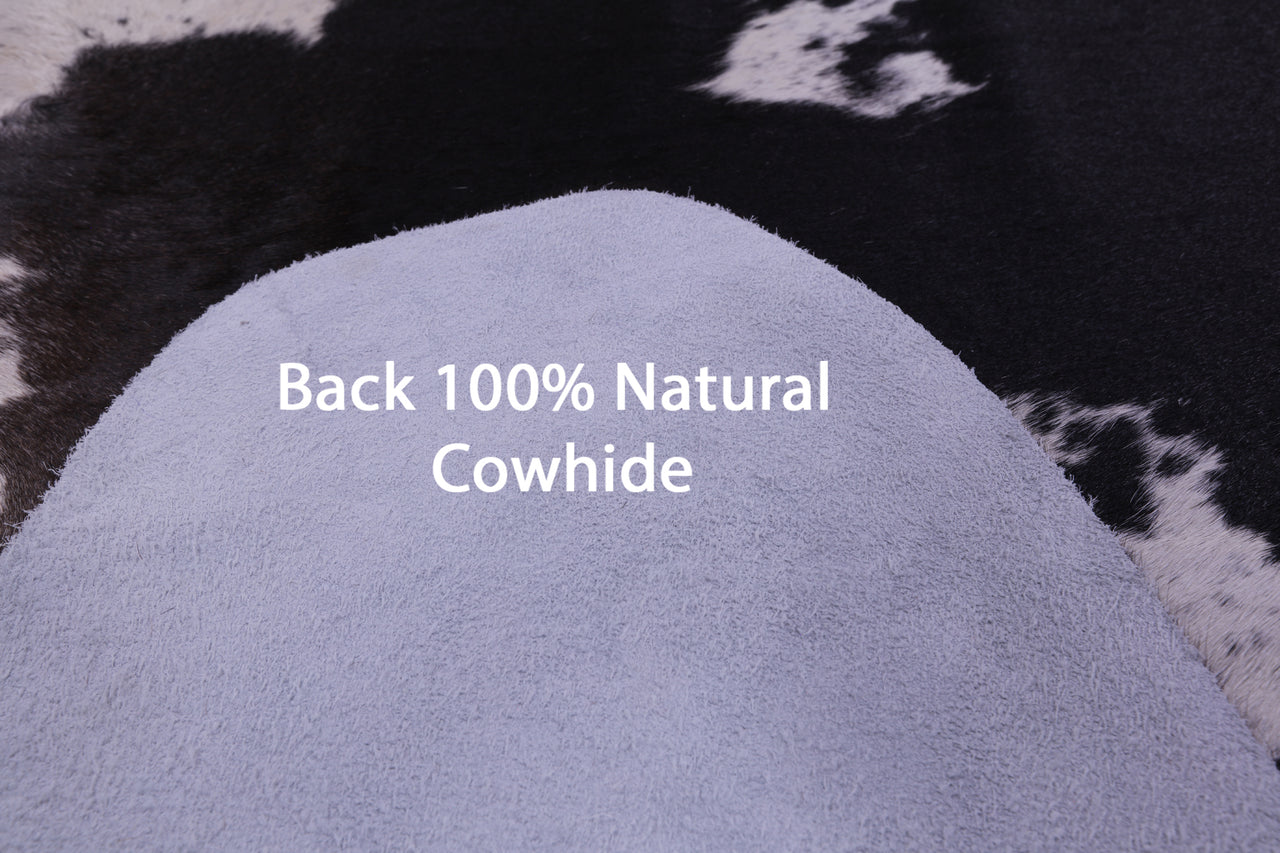 Black Salt & Pepper Natural Cowhide Rug - XX-Large 8' 1"H x 7' 3"W