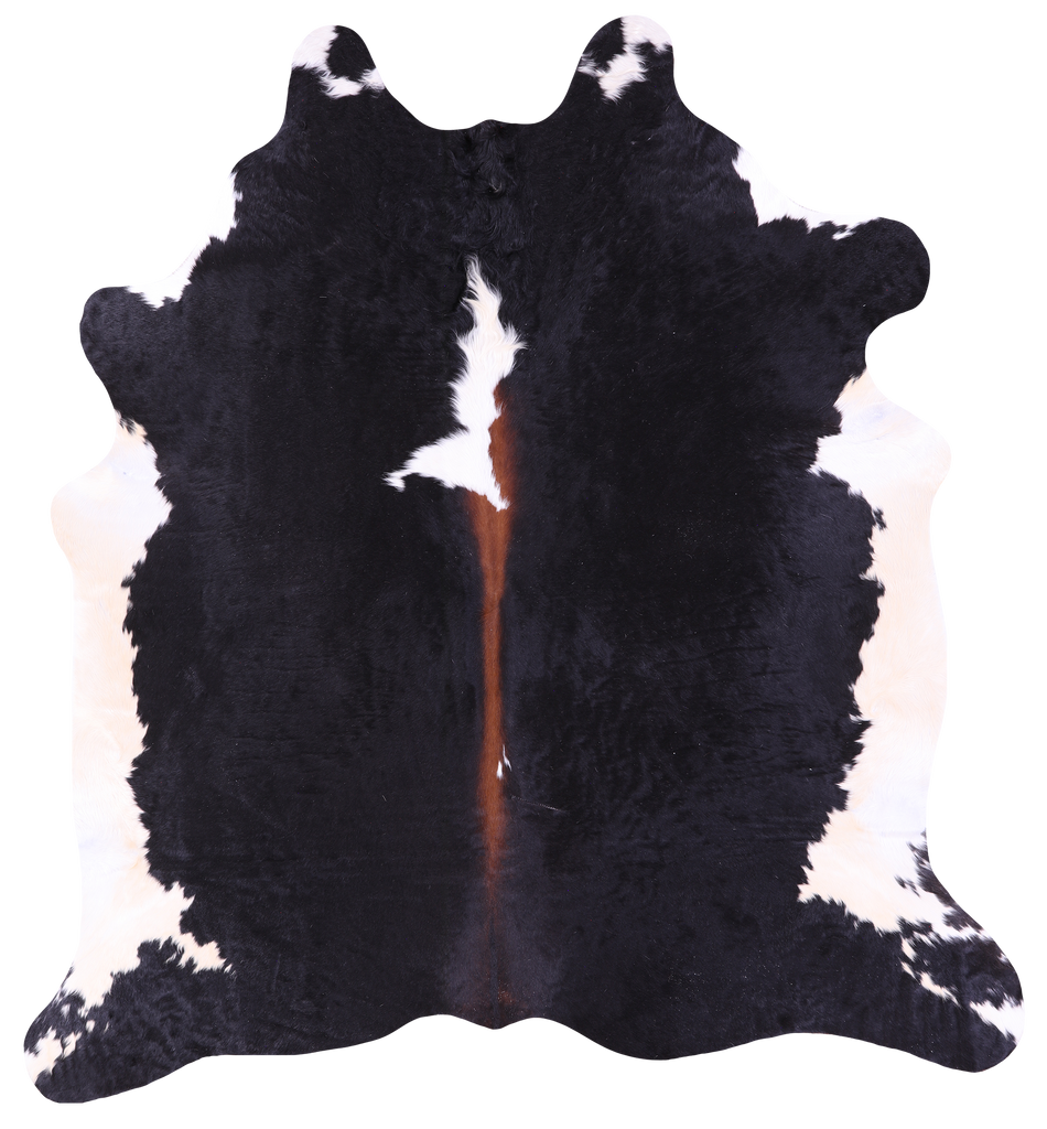 Black & White Natural Cowhide Rug - XX-Large 7' 7"H x 6' 10"W
