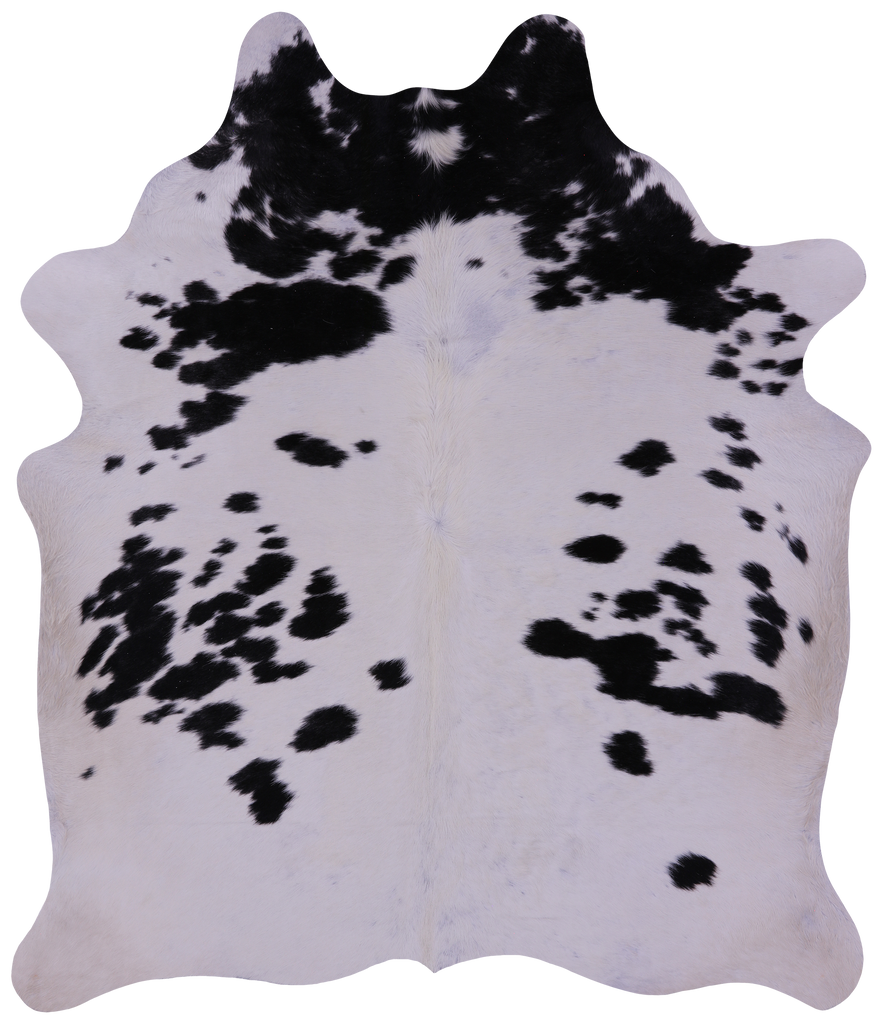Black & White Natural Cowhide Rug - X-Large 7' 0"H x 5' 10"W