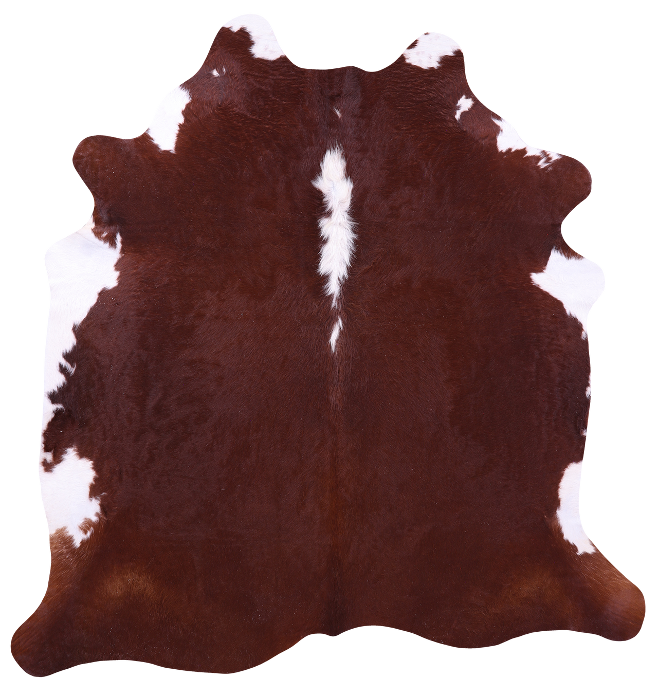 Brown & White Natural Cowhide Rug - X-Large 7' 2"H x 6' 9"W