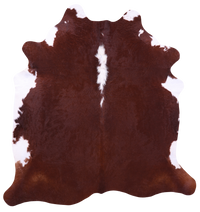 Thumbnail for Brown & White Natural Cowhide Rug - X-Large 7' 2