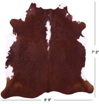 Thumbnail for Brown & White Natural Cowhide Rug - X-Large 7' 2