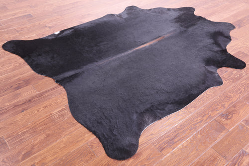 Black Natural Cowhide Rug - XX-Large 7' 6