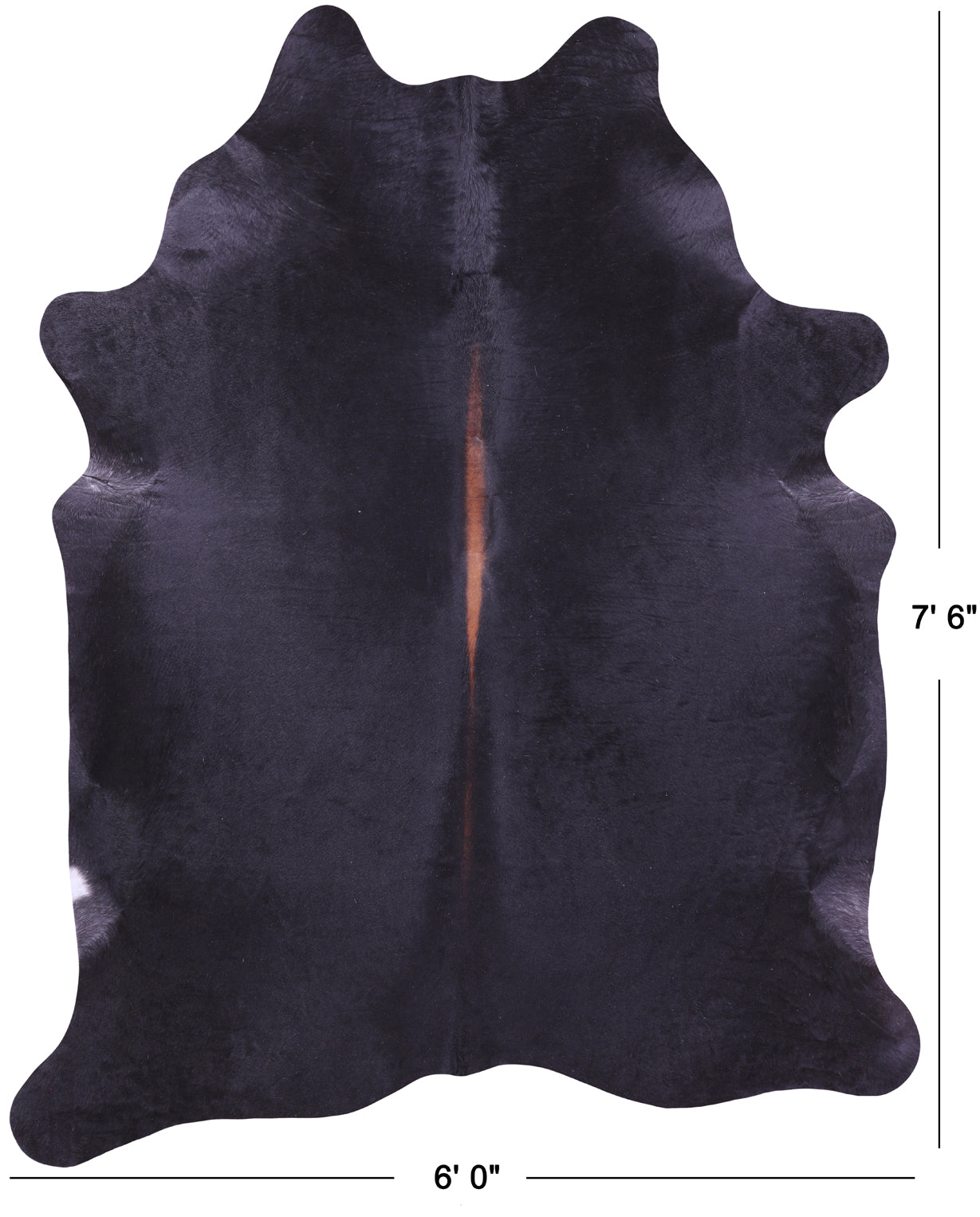 Black Natural Cowhide Rug - XX-Large 7' 6"H x 6' 0"W