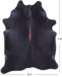 Thumbnail for Black Natural Cowhide Rug - XX-Large 7' 6