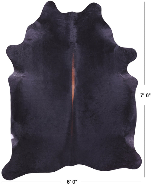 Black Natural Cowhide Rug - XX-Large 7' 6