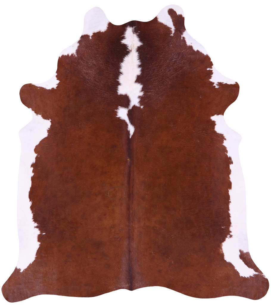 Brown & White Natural Cowhide Rug - XX-Large 7' 6"H x 6' 6"W