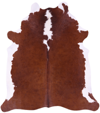 Thumbnail for Brown & White Natural Cowhide Rug - XX-Large 7' 6