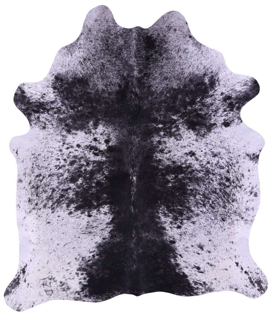 Black Salt & Pepper Natural Cowhide Rug - X-Large 7' 2"H x 6' 3"W