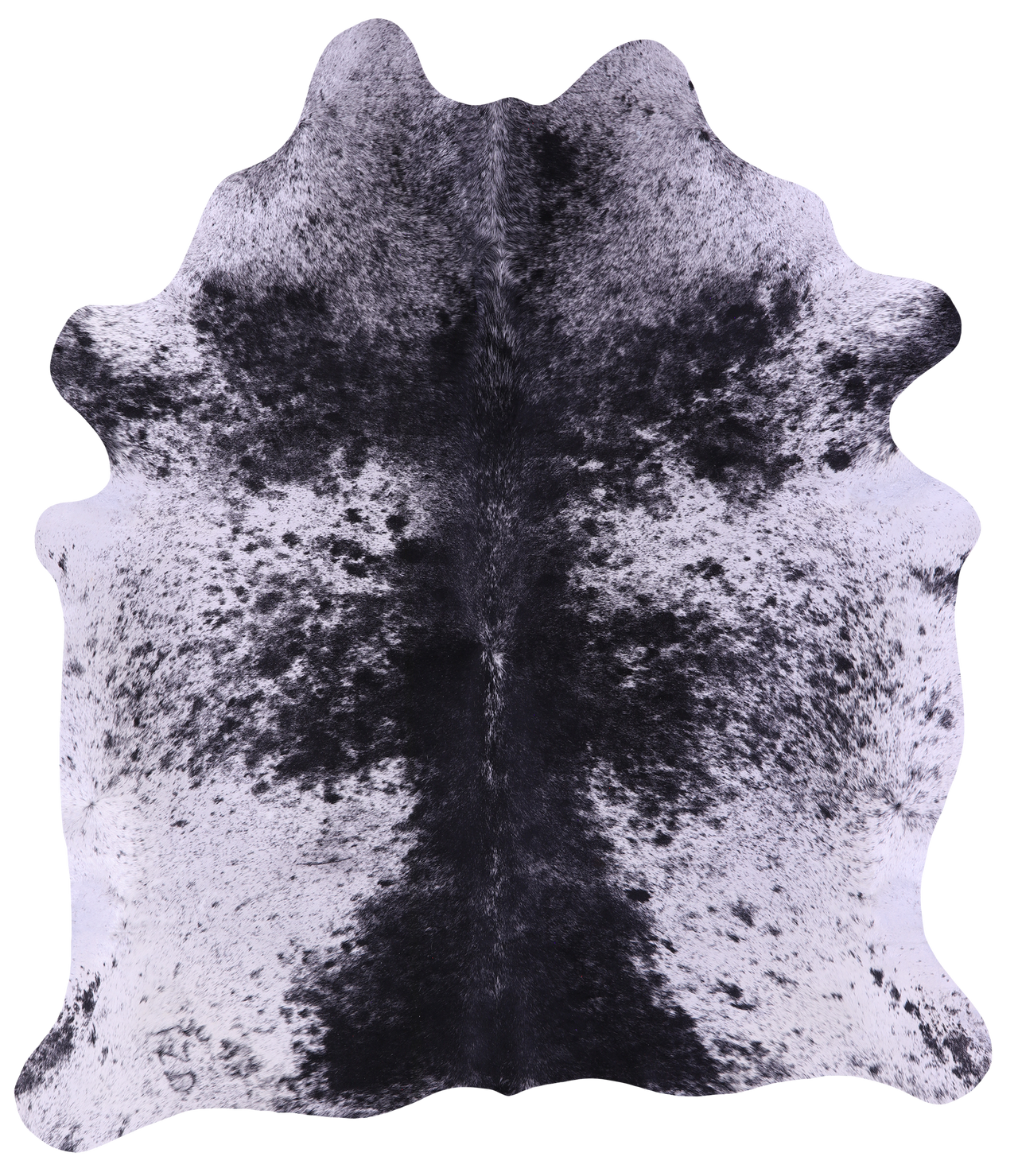 Black Salt & Pepper Natural Cowhide Rug - X-Large 7' 2"H x 6' 3"W