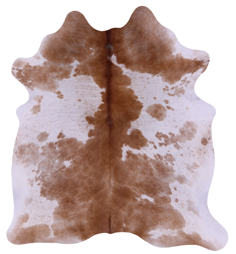 Brown & White Natural Cowhide Rug - Large 6' 6"H x 6' 0"W