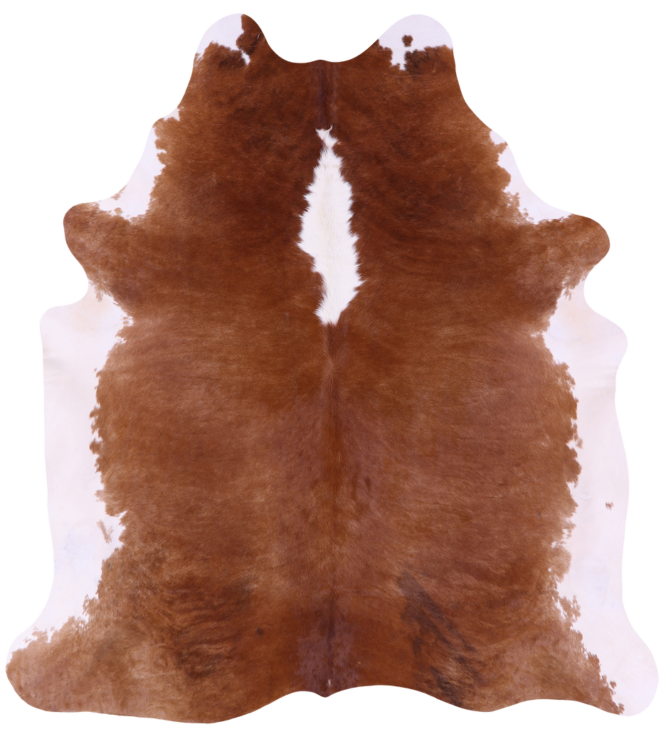 Brown & White Natural Cowhide Rug - XX-Large 7' 7"H x 7' 0"W