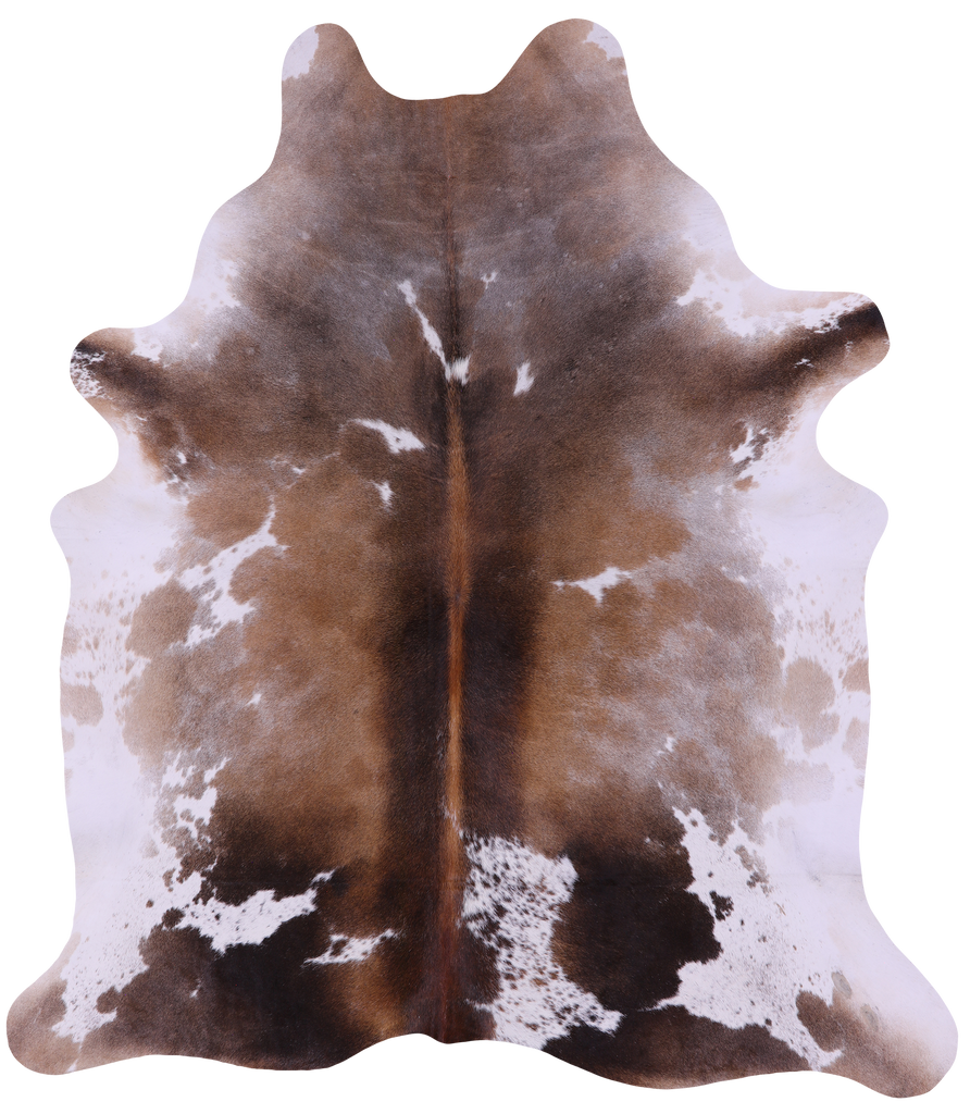 Brown Salt & Pepper Natural Cowhide Rug - XX-Large 7' 6"H x 6' 9"W