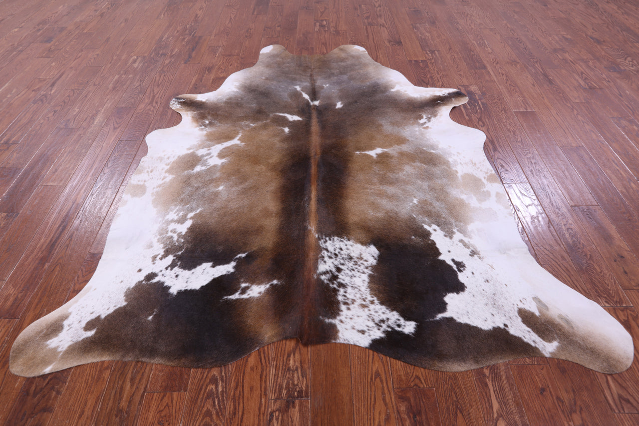Brown Salt & Pepper Natural Cowhide Rug - XX-Large 7' 6"H x 6' 9"W