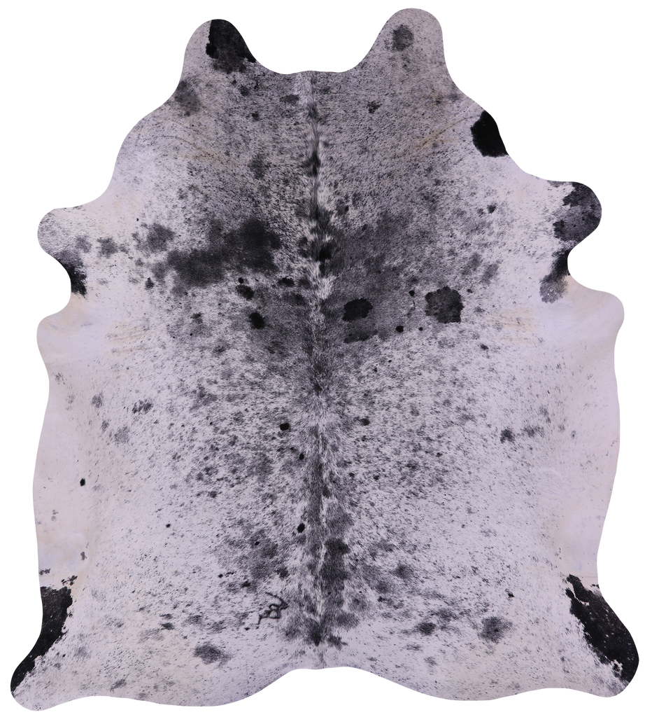 Black Salt & Pepper Natural Cowhide Rug - XX-Large 8' 2"H x 7' 1"W
