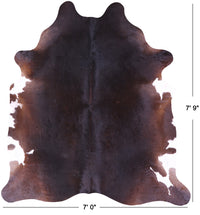 Thumbnail for Dark Brown Natural Cowhide Rug - XX-Large 7' 9