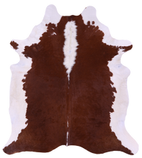 Thumbnail for Brown & White Natural Cowhide Rug - XX-Large 7' 5