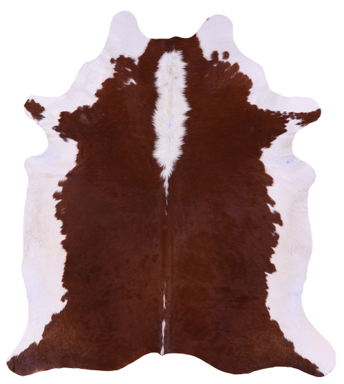 Brown & White Natural Cowhide Rug - XX-Large 7' 5