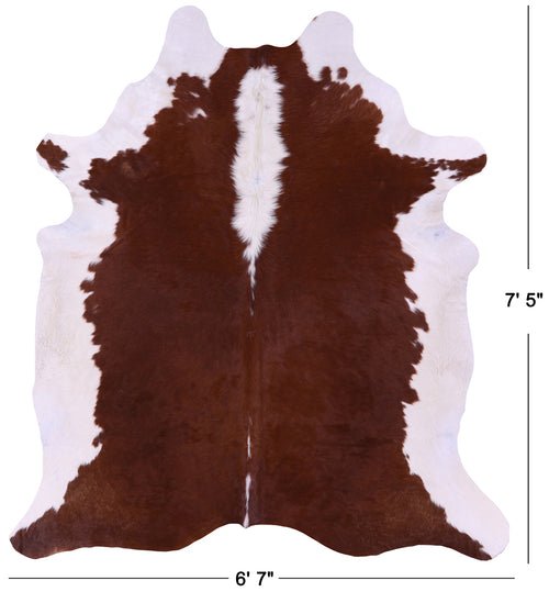Brown & White Natural Cowhide Rug - XX-Large 7' 5
