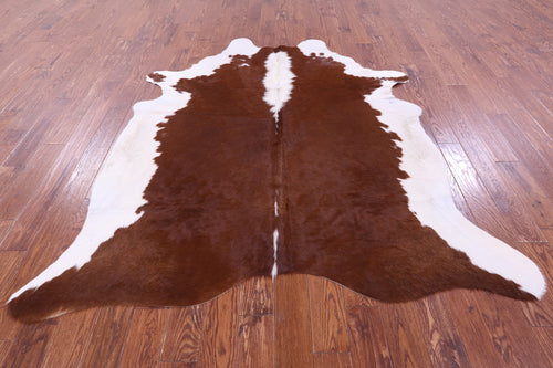 Brown & White Natural Cowhide Rug - XX-Large 7' 5