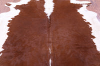 Thumbnail for Brown & White Natural Cowhide Rug - XX-Large 7' 5