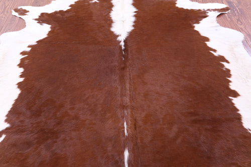 Brown & White Natural Cowhide Rug - XX-Large 7' 5