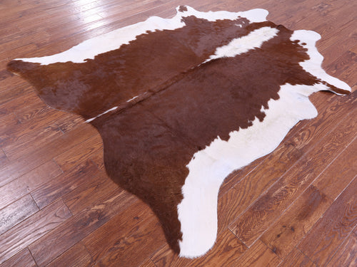 Brown & White Natural Cowhide Rug - XX-Large 7' 5