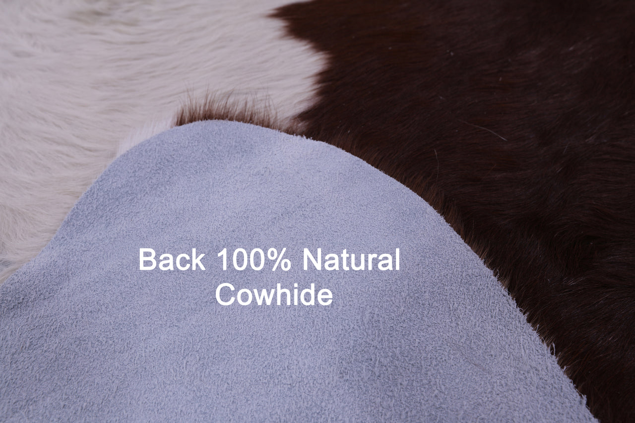 Brown & White Natural Cowhide Rug - XX-Large 7' 5"H x 6' 7"W