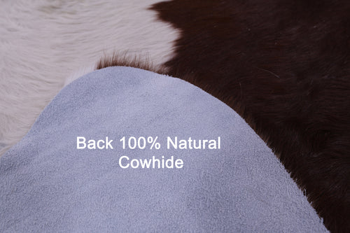 Brown & White Natural Cowhide Rug - XX-Large 7' 5