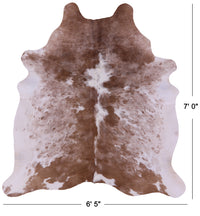 Thumbnail for Brown Salt & Pepper Natural Cowhide Rug - X-Large 7' 0